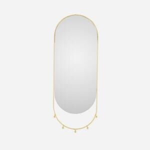 Short Stories Halland Hanging Mirror Oval NIB New in Box NWT Gold metal frame